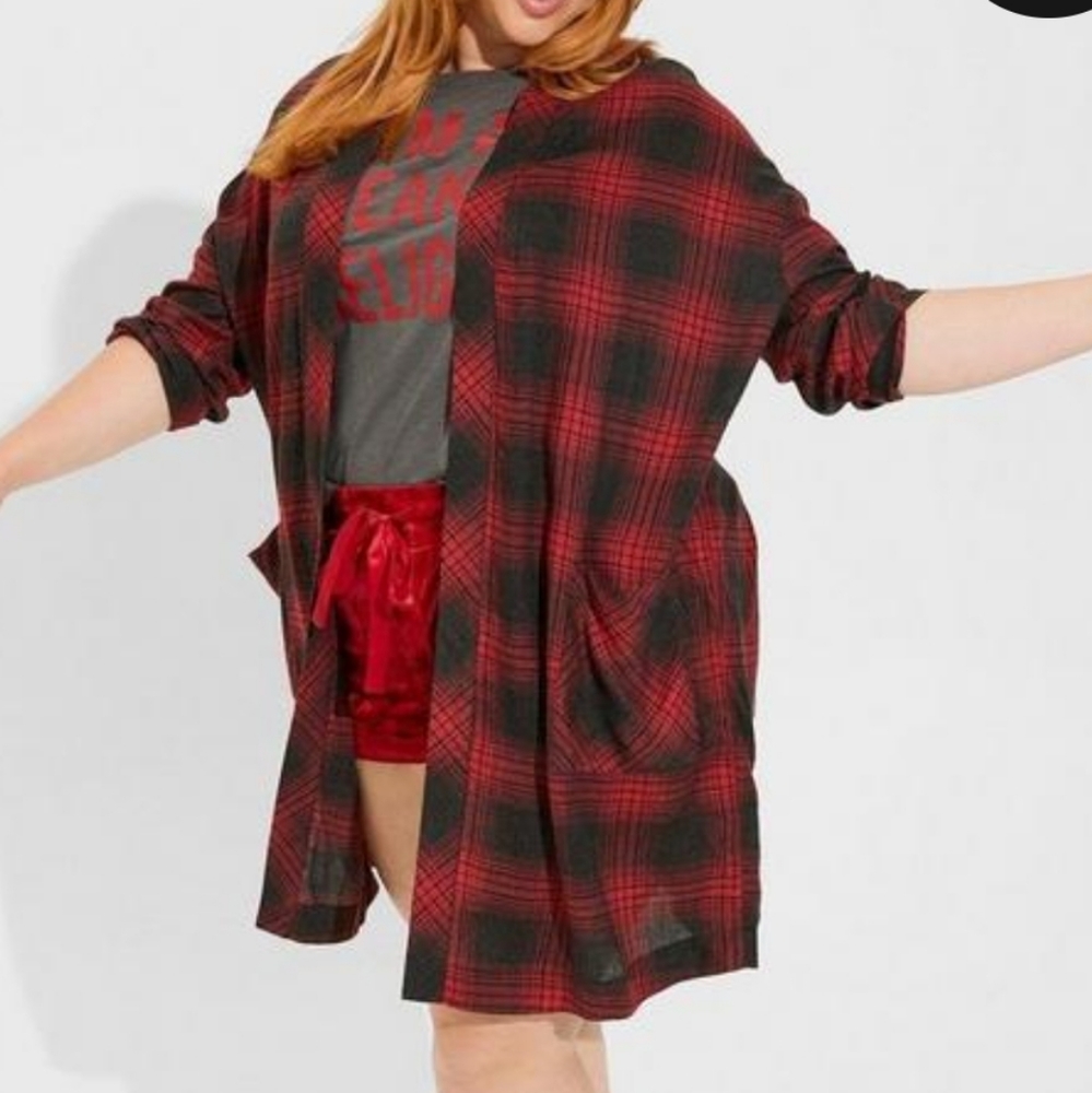 Buffalo Plaid Rayon Woven Sleep Robe